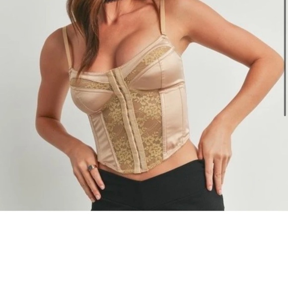 LUXELIFE Other - LUXELIFE SATIN NUDE BUSTIER . Size Large